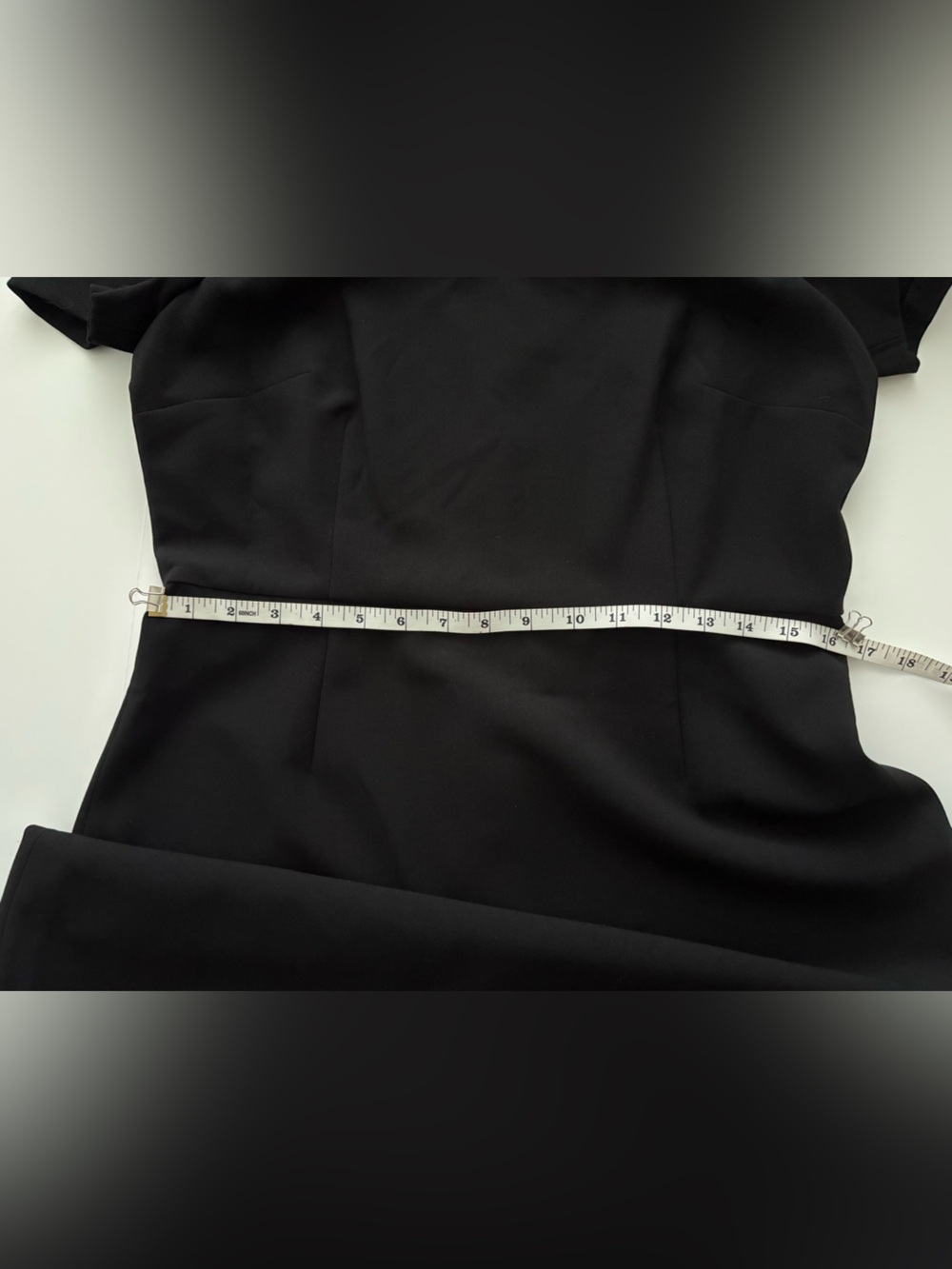 French Connection Black Puff Sleeve Mini Dress NWT Size 10 Classic Square Neck - Picture 9 of 14